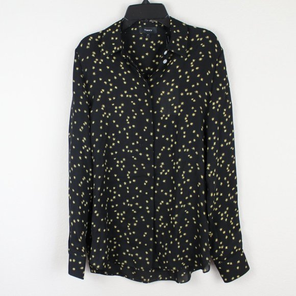 NWT Theory Classic Silk Button-Up Top Shirt - Office to Evening - Picture 2 of 12